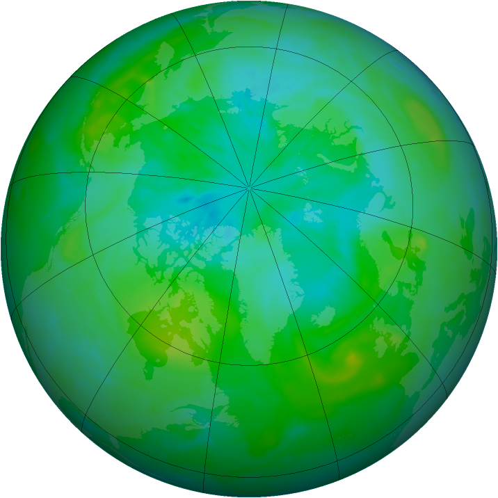 Arctic ozone map for 01 August 2012